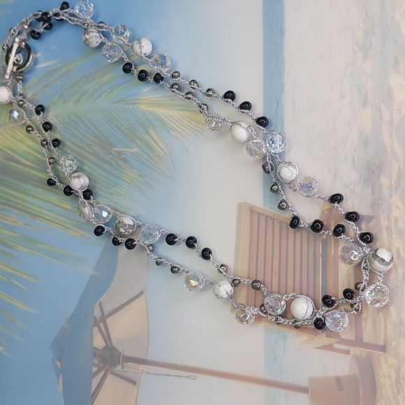 Howlite Gemstone Necklace Czech glass  Necklace, by Rust Belt Raised - Picture 11 of 11